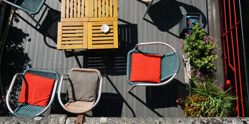 topview van een terras